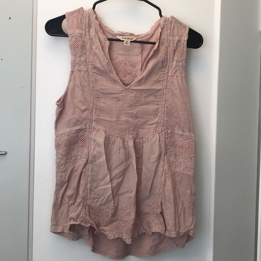 Lucky Brand eyelet peasant tank top